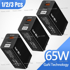 65W GaN USB Type C Charger QC PD 3.0 Fast Power Adapter for iPhone iPad Samsung
