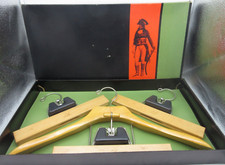 Vintage Set of 3 Setwell Wooden Coat Suit 16" Clothes and 10" Pants Hangers
