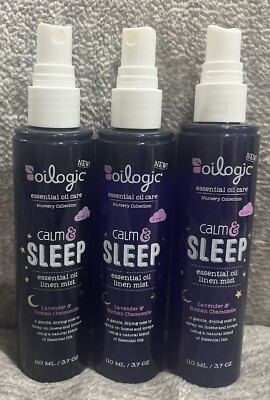 3 Pack OILOGIC SLUMBER & SLEEP Essential Oil Linen Mist - 4oz No Caps