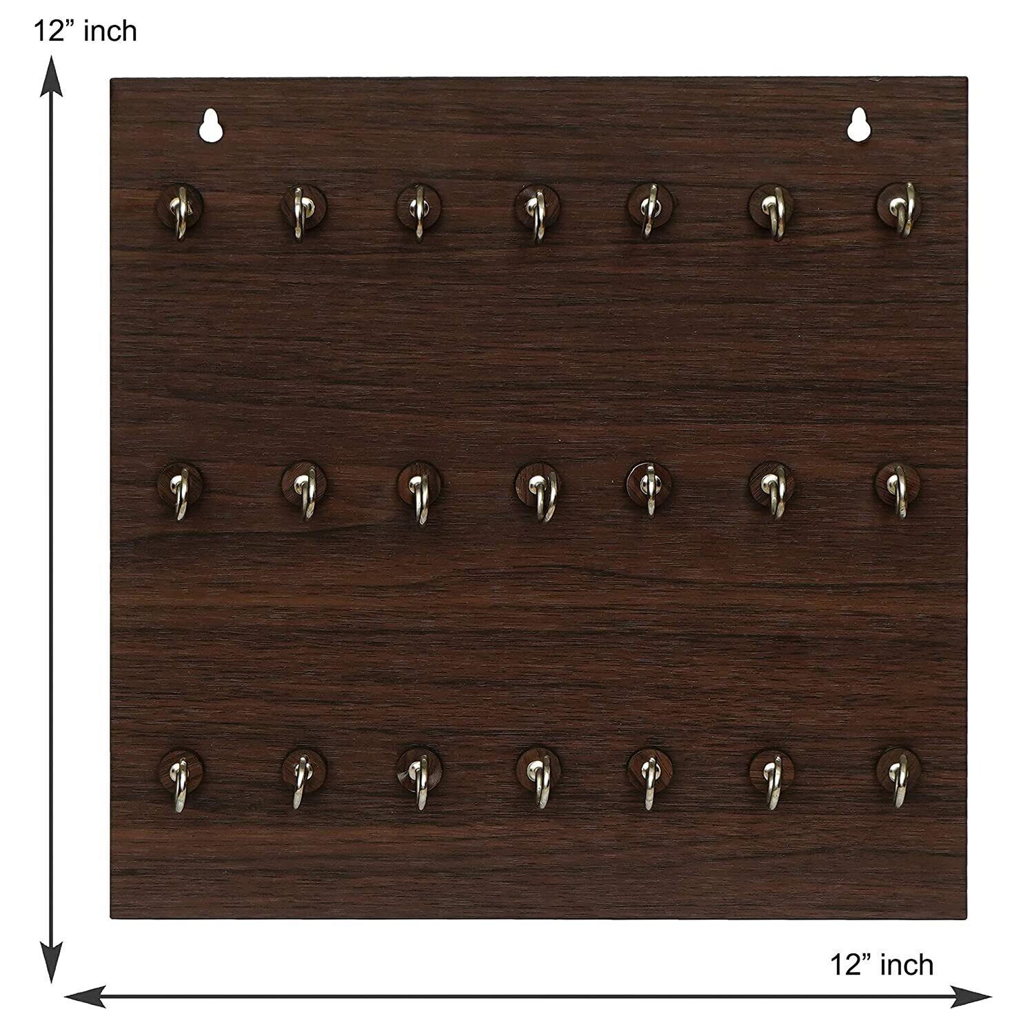 Wooden Premium Key Chain Wall Hanging Key Holder 21 Hooks (Brown) eBay