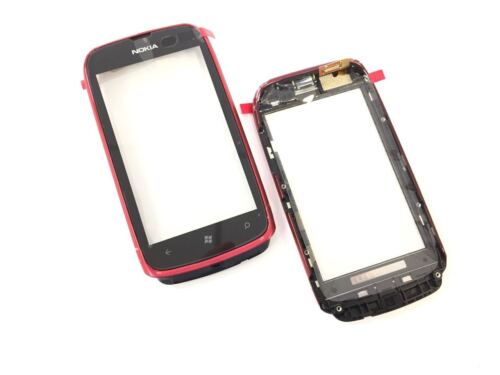 Original Nokia Lumia 610 Touchscreen Scheibe Touch Digitizer Rahmen Rot Red NEU - Afbeelding 1 van 1