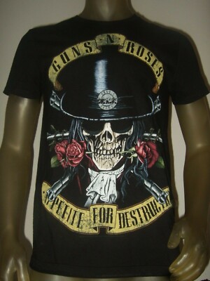 New Men's Guns N Roses Appetite For Destruction Slash Metal Rock Band Shirt GNR