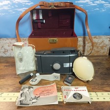 Vintage Polaroid Land Camera Model 150 with Leather Case and Accessories Kit