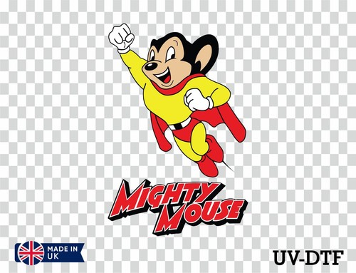 Mighty Mouse UV DTF Sticker - Glass Laptop Tumbler Wall Cup nu186