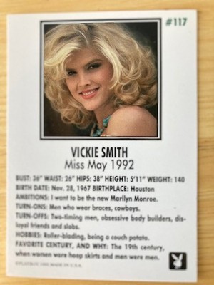 Playboy May Card Anna Nicole Smith # 117 ''AKA Vicky Smith''
