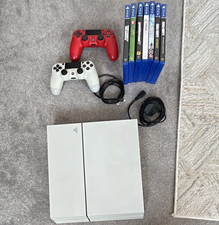 Sony PlayStation 4 PS4 CUH-1216A White 500GB Bundle 2 Controllers + 7 Games