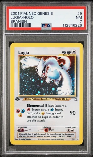 Lugia Neo Genesis 1st Edition Holo Rare #9 PSA 7 (Mislabeled Name, Population 1)