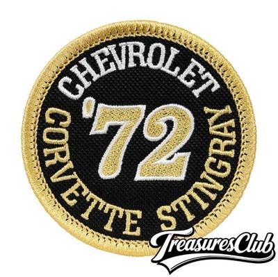1972 Chevrolet Corvette Stingray Embroidered Patch Black/Gold Iron/Sew-On 3x3''
