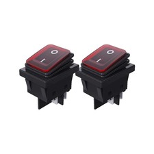 30x22mm DC36V Red On Off On Heavy Duty 4 Pin DPDT Toggle Rocker Switch Boat