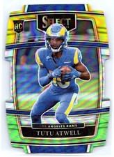 2021 Panini Select #61 Tutu Atwell Green and Yellow Prizm Die Cut