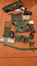 British Army issue pattern 58 belt, webbing, camo boxes, NBC gear
