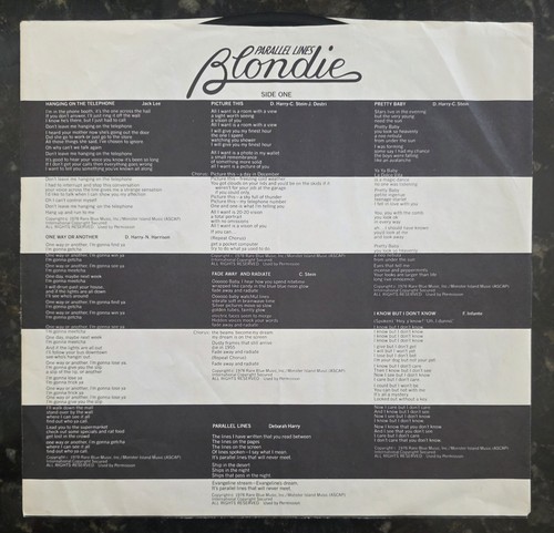 Blondie Parallel Lines 1978 Chrysalis CHR1192 Vinyl Record LP Vintage One Way - Picture 9 of 9