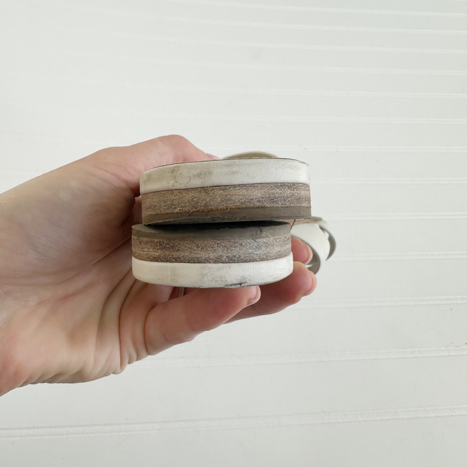 Saint Laurent Tribute Sandalo Flat Mules Bianco Slides Pelle Liscia