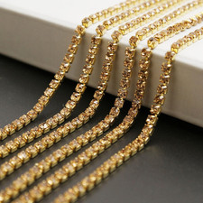 10 Yards Crystal Rhinestone Close Chain Trimming Claw Chain Multi Size Color ...