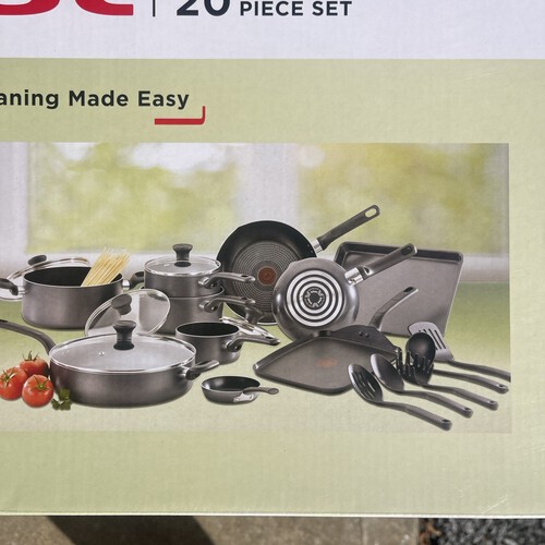 T-Fal Easy Care 20-Piece Nonstick Cookware Set, Thermospot - Gray - Brand New - Picture 2 of 4