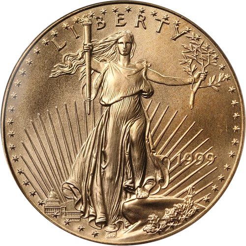 1999 Gold American Eagle $50 WTC Ground Zero Recovery PCGS Gem Uncirculated