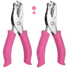 Single Hole Punch, 2 Pcs Hole Puncher, 1/4" and 1/8" Small Paper Punch