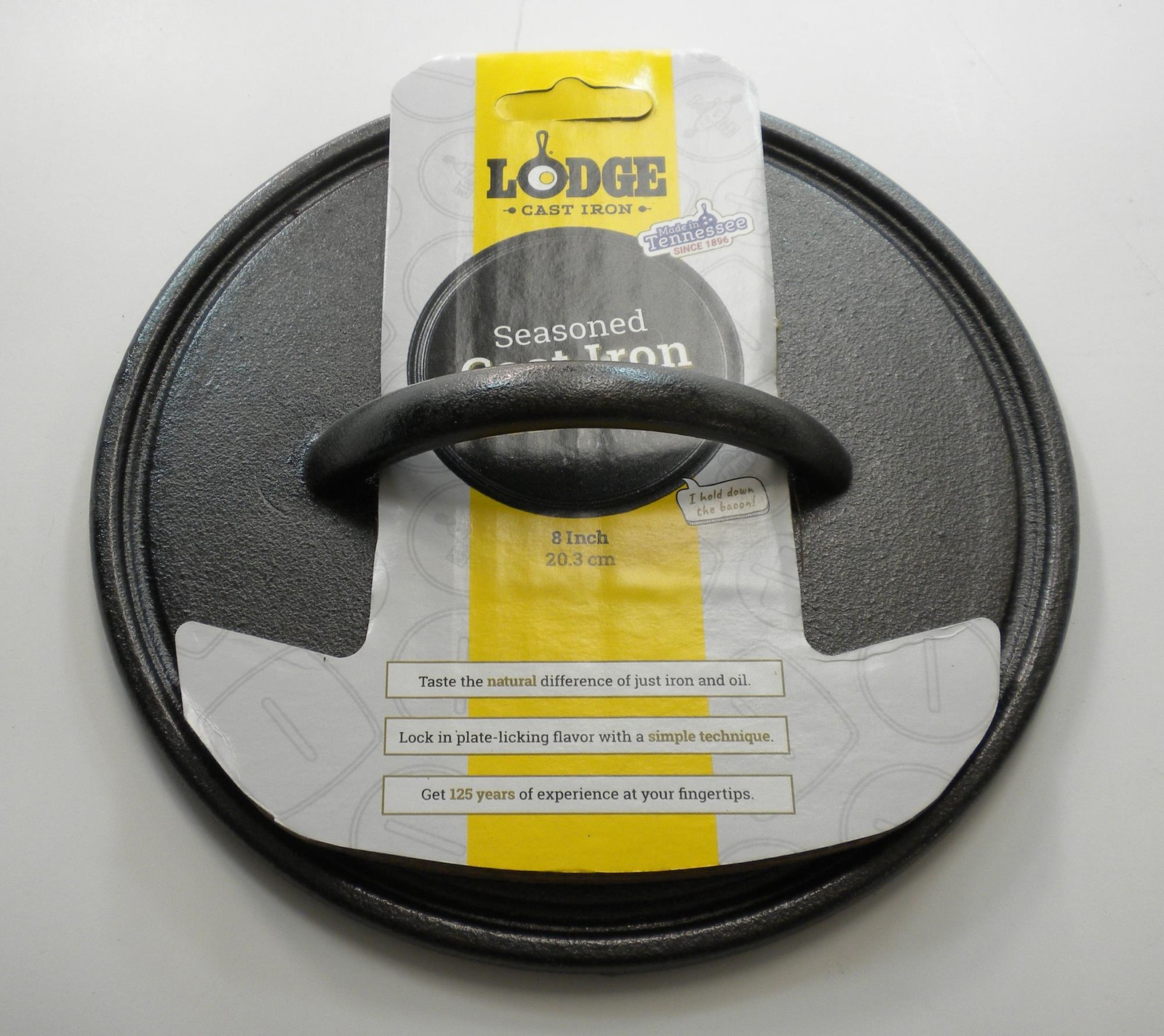 Lodge L8RF1P Round Grill Press 8"" Cast Iron Cookware