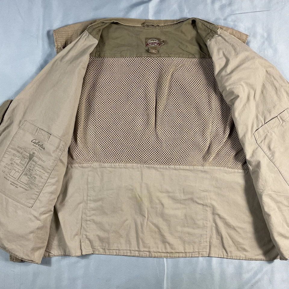 Cabelas Safari Series Mens 5XL Vented Hunting Fishing Utility Vest  Outdoor Mesh - Image 2 of 4