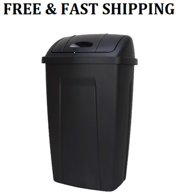 Mainstays Kitchen Trash Can,13 Gallon Plastic Garbage Bin with Swing Top Lid