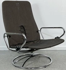 Vintage Mid Century Ekornes Stressless Recliner Chrome Chair FRAME
