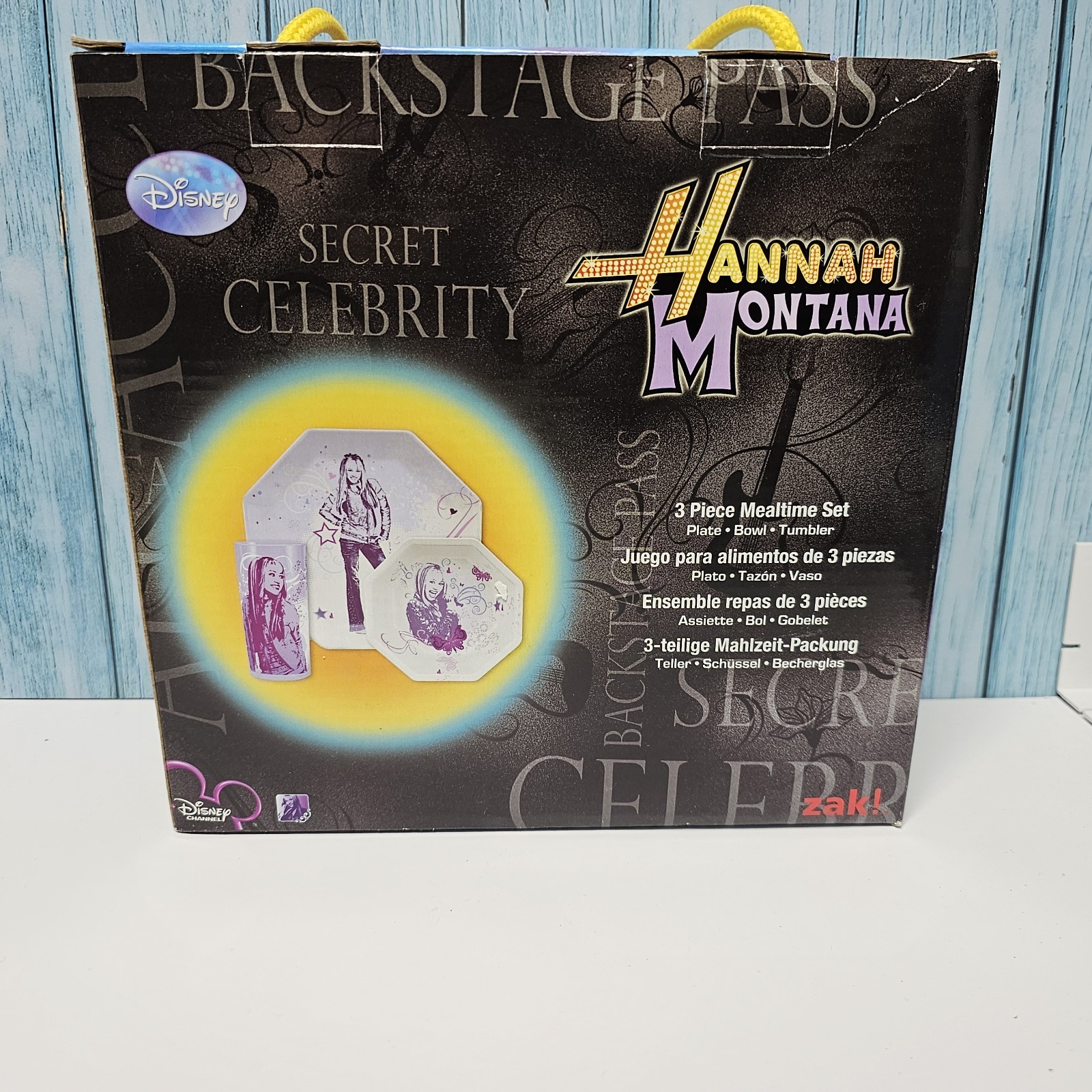 Vintage Zak Designs Hannah Montanna 3 Piece Dinnerware Set NIB 