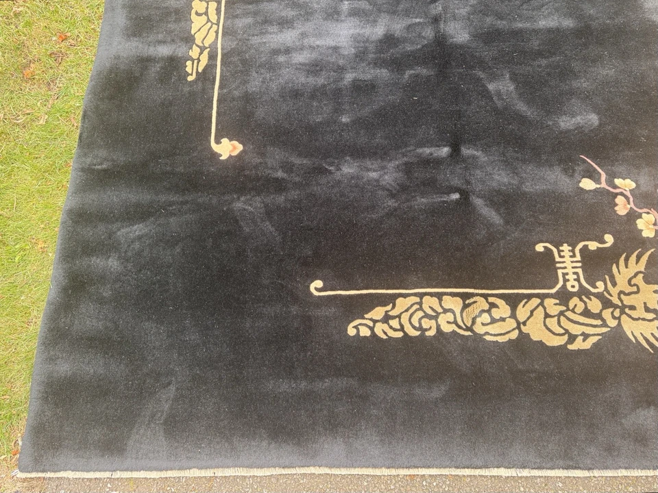 c1920s ANTIQUE MINT ART DECO WALTER NICHOLS CHINESE RUG 8X10  Ft ROOM SIZE - Image 3 of 4