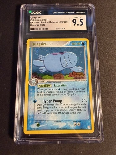 2004 POKEMON EX TEAM ROCKET RETURNS #26 QUAGSIRE-REVERSE FOIL CGC 9.5