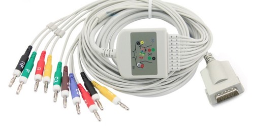 Cavo ECG schermato al piombo compatibile Burdick Eclipse serie 10 IEC Banana 4.0 - Foto 1 di 2