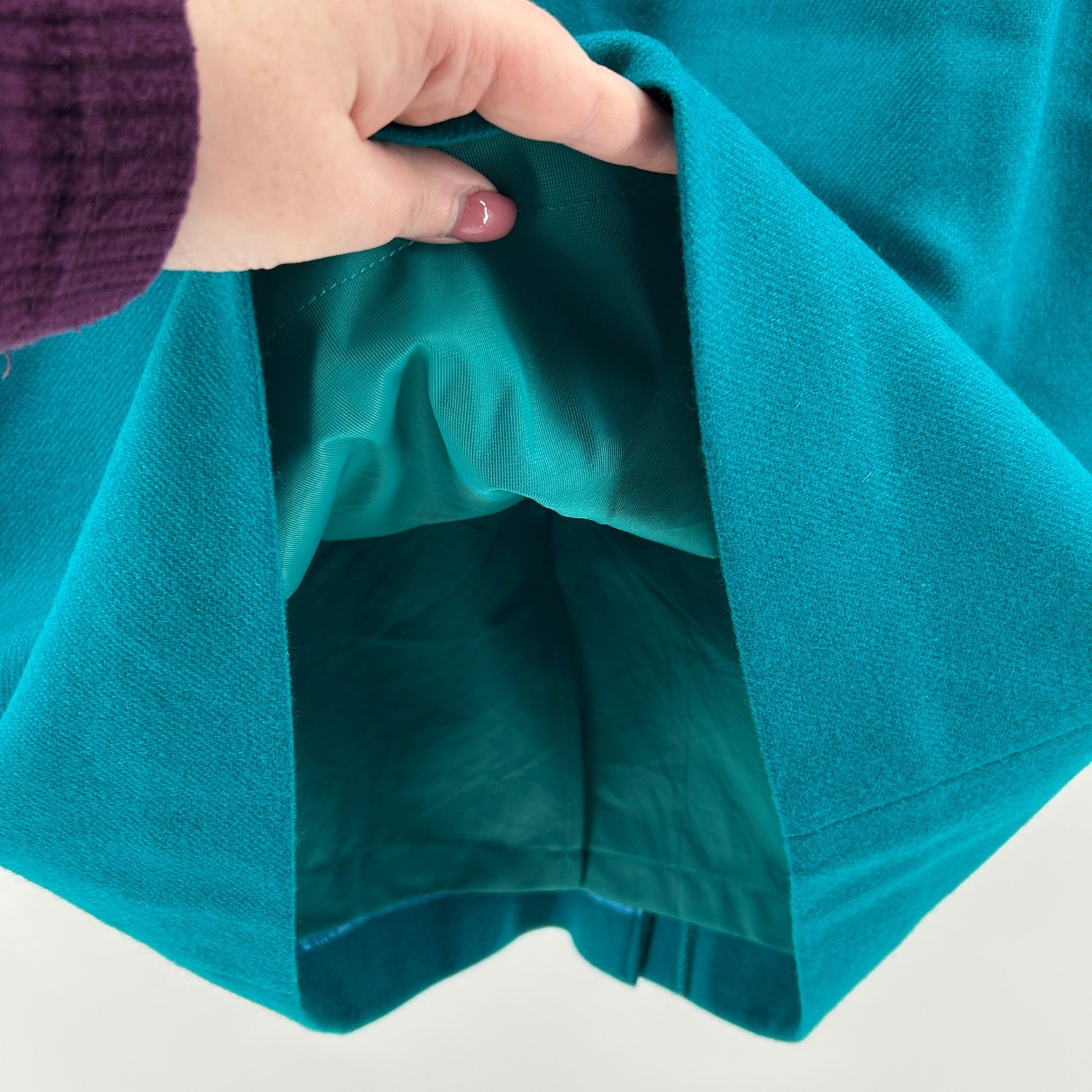 Sag Harbor Vintage 100percent Wool Pencil Skirt Turquoise 10 Old Money Minimal Office image 2