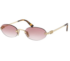 Miu Miu Logo MU A54S ZVN70O Round Sunglasses in Gold / Pink Gradient Lens