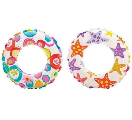 Kids Swim Rings Pool Float Transparent Vinyl Colorful Prints Ages 3-6 - 第 1/4 張圖片