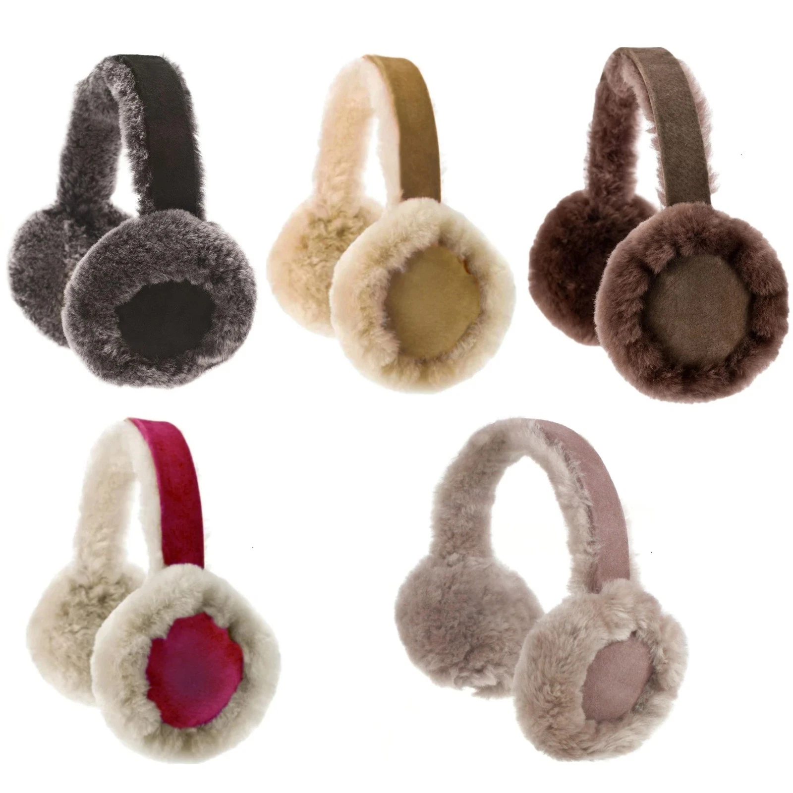 Luxury Sheepskin Earmuffs in Chestnut/Black/Brown