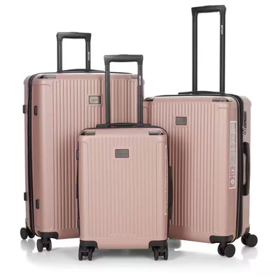 Roberto Cavalli Luxury 3-Piece Pink Expandable Hard Shell with 8 Spinner Wheels