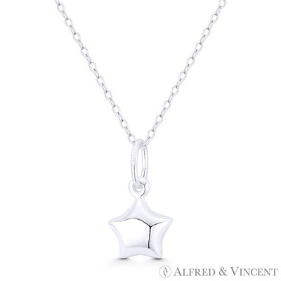 5-zackiger abgerundeter Stern Himmlischer Charm Wendeanhänger in 925 Sterling Silber