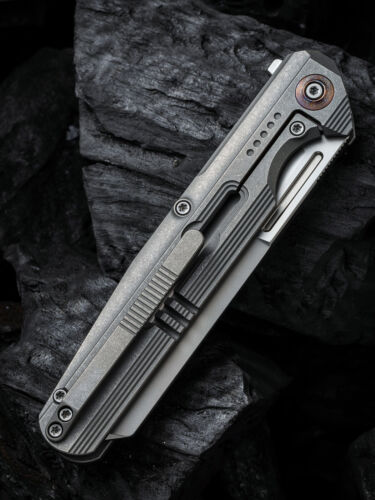 WE Reiver Limited Edition 3.97" CPM S35VN Gray Titanium Folding Knife WE16020-1 - Picture 5 of 7