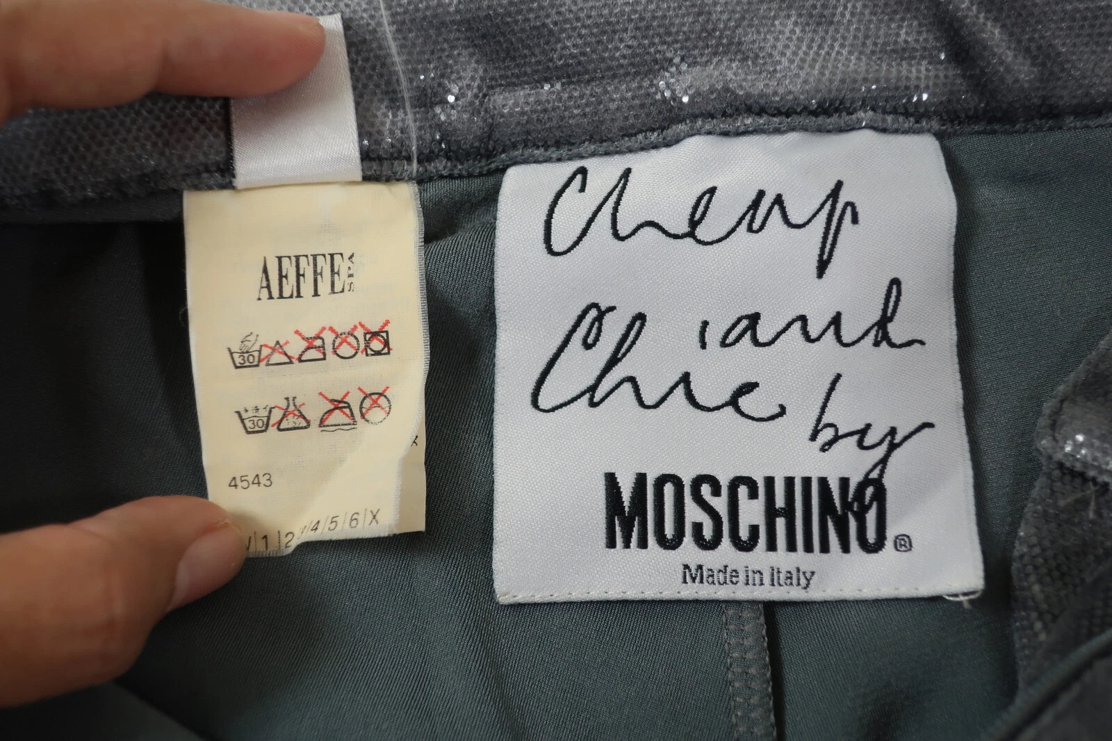 Pantaloni Moschino Velluto Shinny Disco Hip Hop Abito Pantaloni Gambe Larghe S M 42 6 7 8