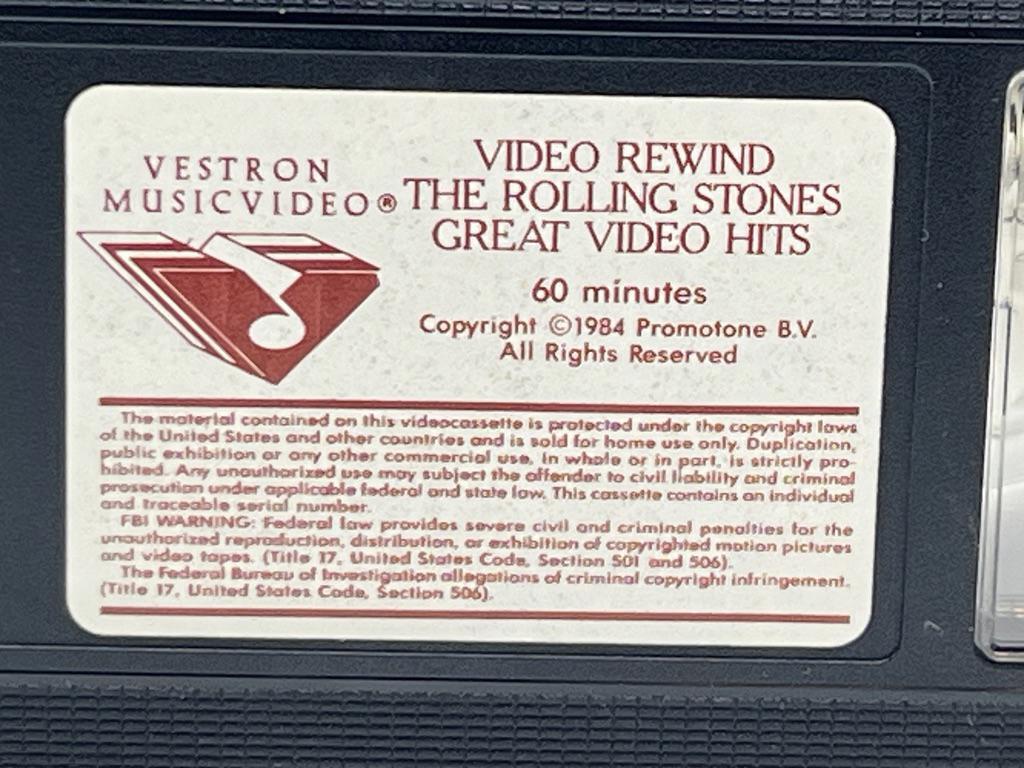 The Rolling Stones - Video Rewind: Great Video Hits VHS | eBay