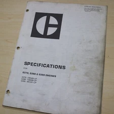 CAT G379 G398 G399 Diesel INDUSTRIAL MARINE Engine SPECIFICATIONS Manual service