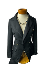 Womens black Casual Blazer Cardigan Open Front Long Sleeve Solid Color Jacket Sz