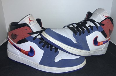 Nike Air Jordan Retro 1 Mid Multicolored Swoosh 852542146 Size 12 
