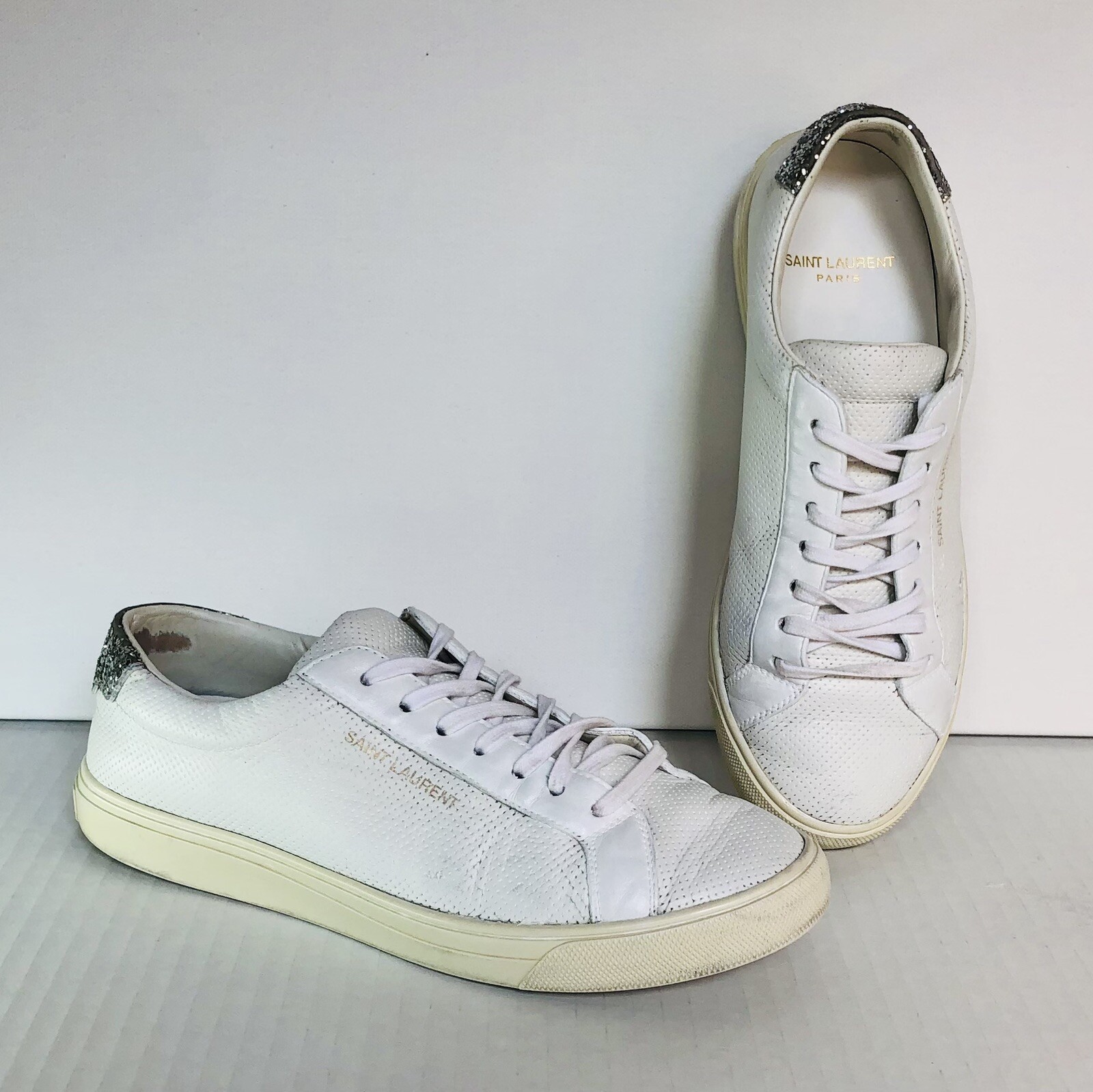 Sneakers basse in pelle YSL Saint Laurent Andy COA 36 5 IT 6 5 US autentiche