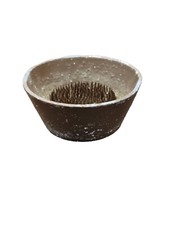 Vintage Cast Iron Round Flower Frog 4" Gray Spiked with Wall