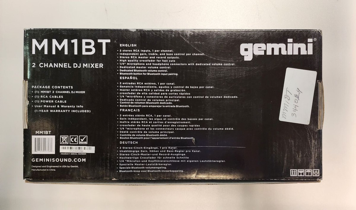 Gemini MM1 BT Professional 2-Channel DJ Mixer | eBay