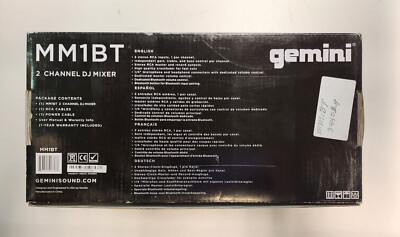 gemini MM1BT 中古美品 Gemini MM1 BT Professional 2-Channel DJ Mixer | eBay