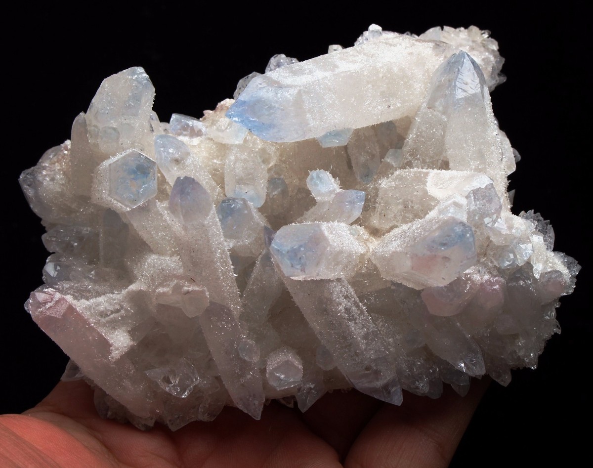 透明水晶 399.6g NEW Find!! Rare Beautiful Clear QUARTZ Blue Top