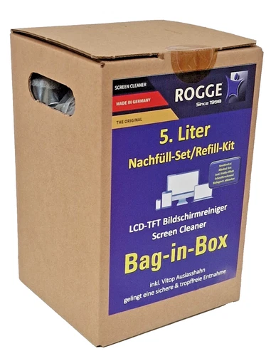 5. Liter ROGGE Original Bildschirmreiniger NEU "Bag-in-Box" Nachfüll/Refill