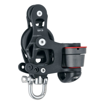 Harken 45mm Single Aluminum Element Fiddle Block w/Swivel   150 Cam Cleat