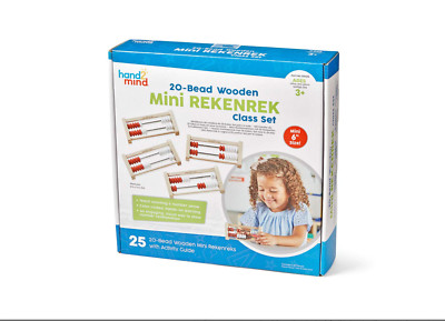 Learning Resources Mini 20 Perlen Holz Rekenrek Klassenset, Abakus für Kinder Mathematik
