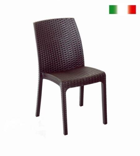 SEDIA DA ESTERNO GIARDINO RATTAN EFFETTO SIMIL BAR RISTORANTE PUB SEDIE TORTORA - Foto 4 di 5